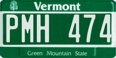 VT license plate PMH474