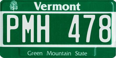 VT license plate PMH478