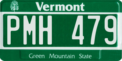 VT license plate PMH479