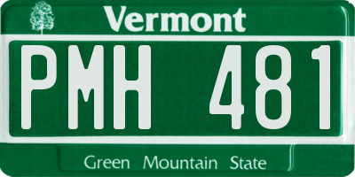 VT license plate PMH481