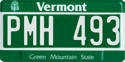 VT license plate PMH493
