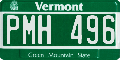 VT license plate PMH496