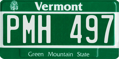 VT license plate PMH497