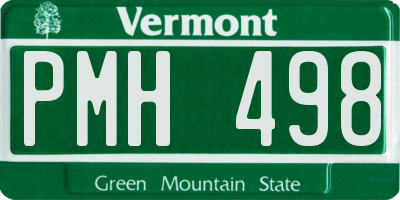 VT license plate PMH498