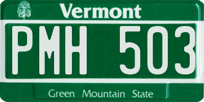 VT license plate PMH503