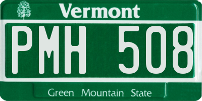 VT license plate PMH508