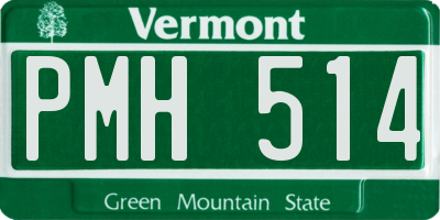 VT license plate PMH514