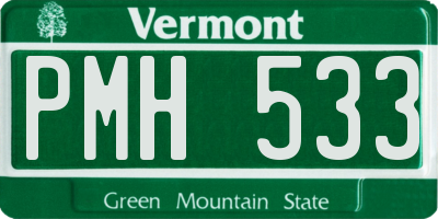 VT license plate PMH533