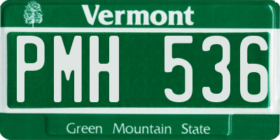 VT license plate PMH536