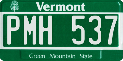 VT license plate PMH537