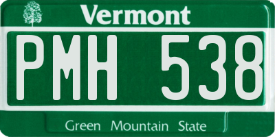 VT license plate PMH538