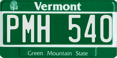 VT license plate PMH540