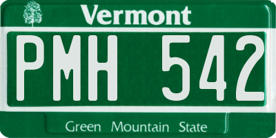 VT license plate PMH542