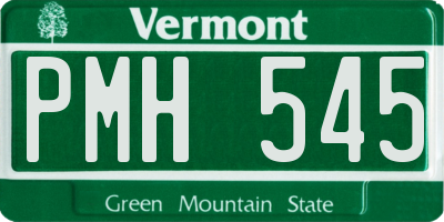 VT license plate PMH545