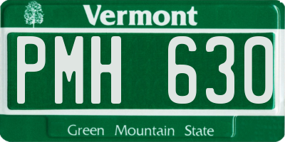VT license plate PMH630