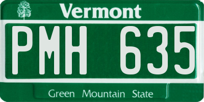 VT license plate PMH635