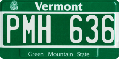 VT license plate PMH636