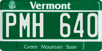 VT license plate PMH640