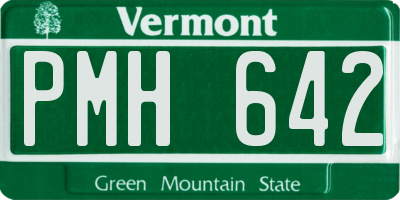 VT license plate PMH642
