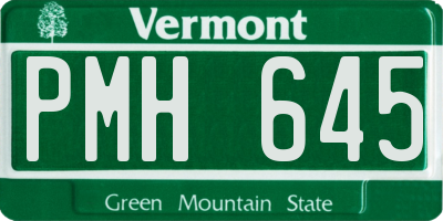 VT license plate PMH645