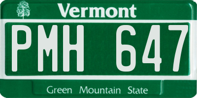 VT license plate PMH647
