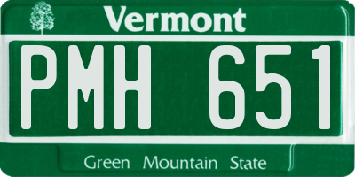 VT license plate PMH651