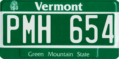 VT license plate PMH654