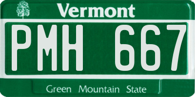 VT license plate PMH667