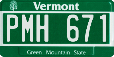 VT license plate PMH671