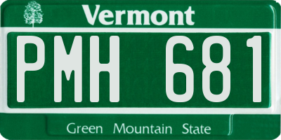 VT license plate PMH681