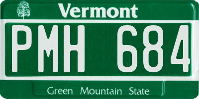VT license plate PMH684