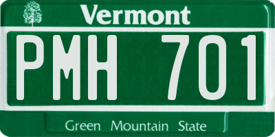 VT license plate PMH701