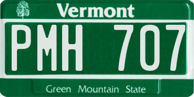 VT license plate PMH707