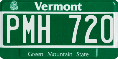 VT license plate PMH720