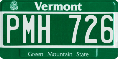 VT license plate PMH726