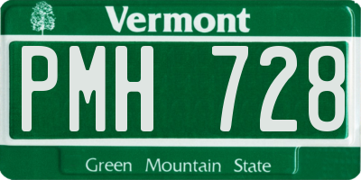 VT license plate PMH728