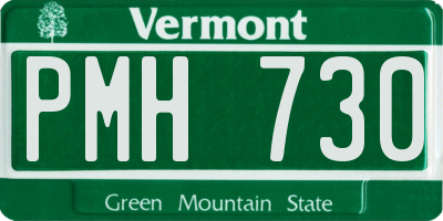 VT license plate PMH730