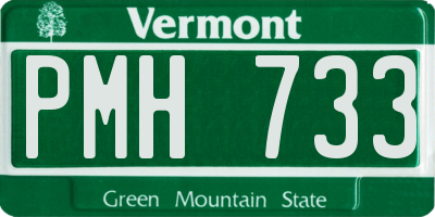 VT license plate PMH733