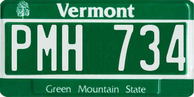 VT license plate PMH734
