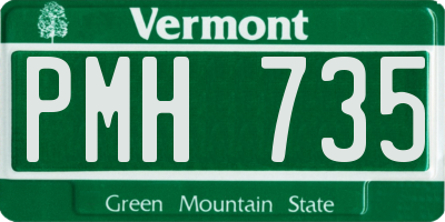 VT license plate PMH735
