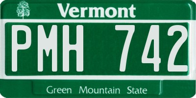 VT license plate PMH742