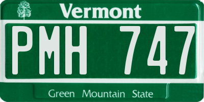 VT license plate PMH747