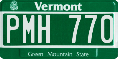VT license plate PMH770