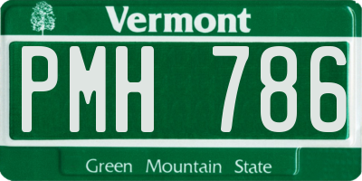 VT license plate PMH786