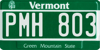 VT license plate PMH803