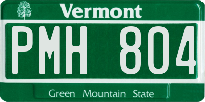 VT license plate PMH804