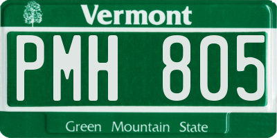 VT license plate PMH805