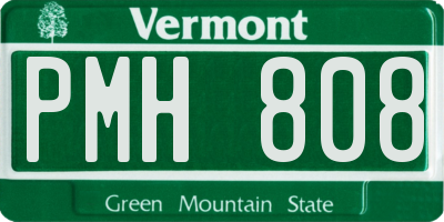 VT license plate PMH808