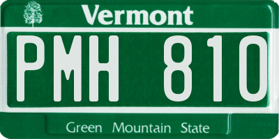VT license plate PMH810