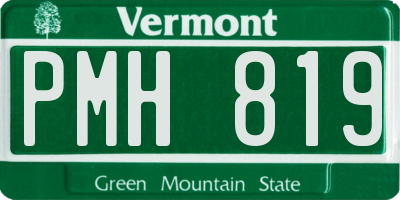 VT license plate PMH819